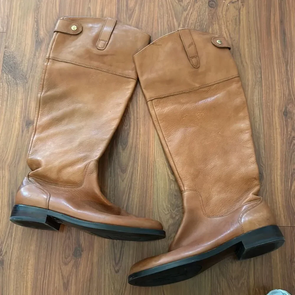 Ralph Lauren Tan Brown Jenessa Leather boots size 6 riding boots